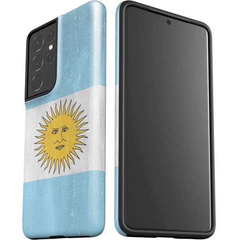 Argentina Flag Distressed Galaxy S21 Ultra 5G Pro Case